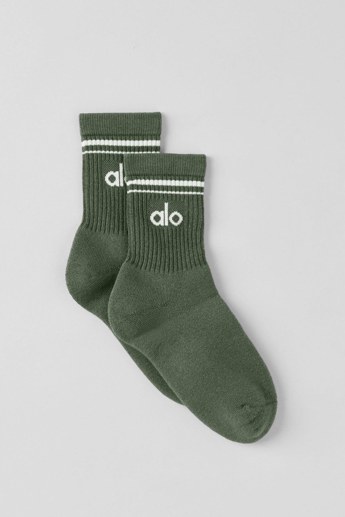 Unisex Half-Crew Throwback Sock - Bamboo Green/White