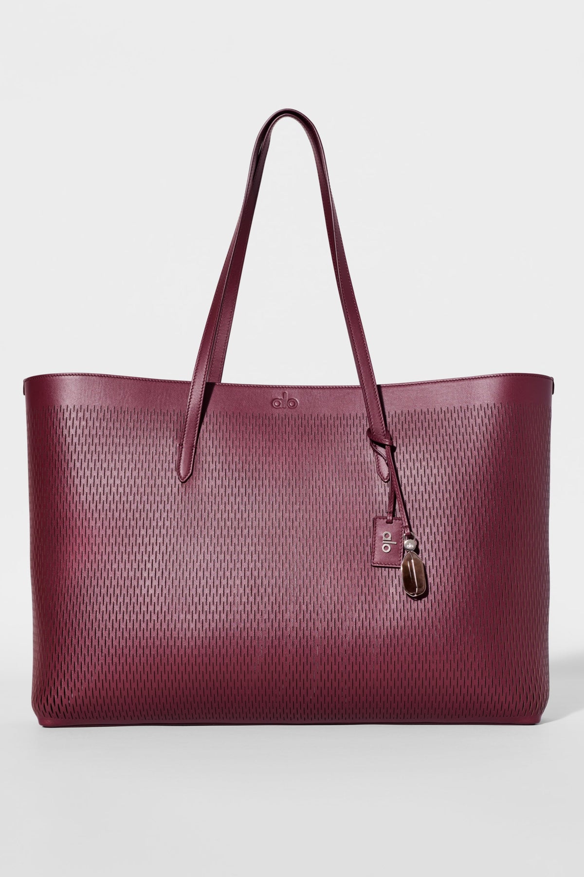 ALO Leather Mesh Tranquility Tote - Bordeaux Leather Mesh