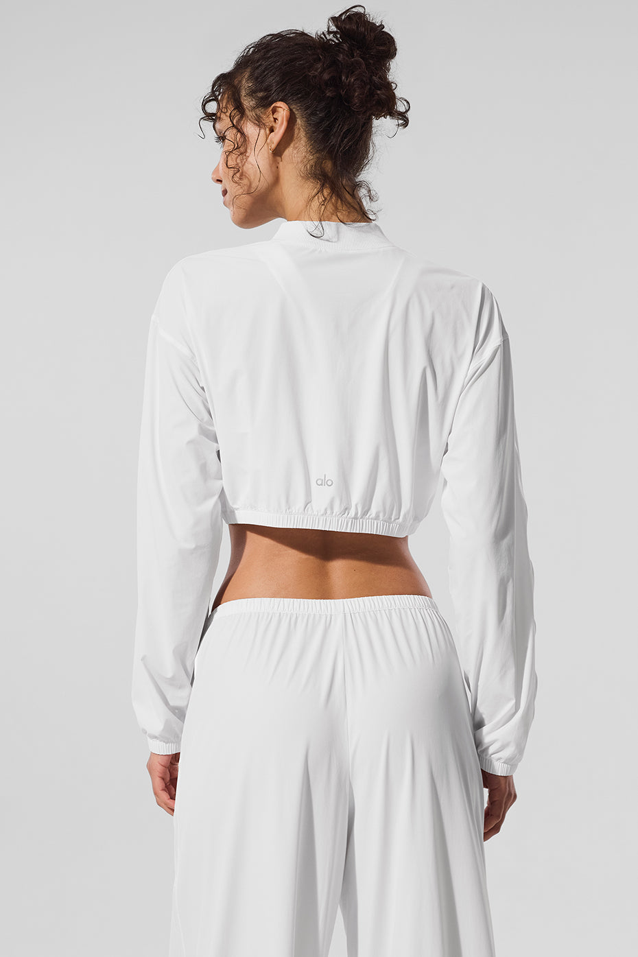 Cropped AloBreezy Full-Zip Cover Up - White