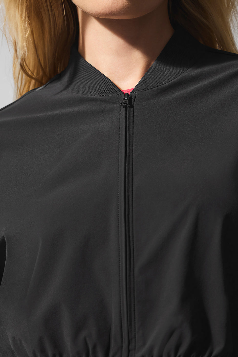 Cropped AloBreezy Full-Zip Cover Up - Black