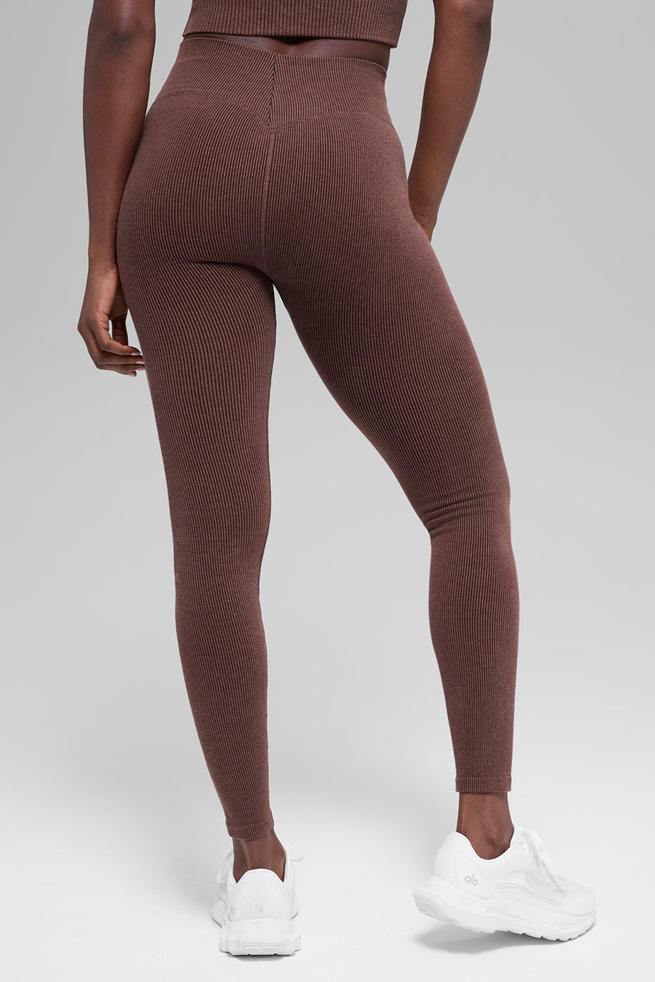 Legging Côtelé Taille Haute Sans Coutures Two Tone - Brownstone Heather